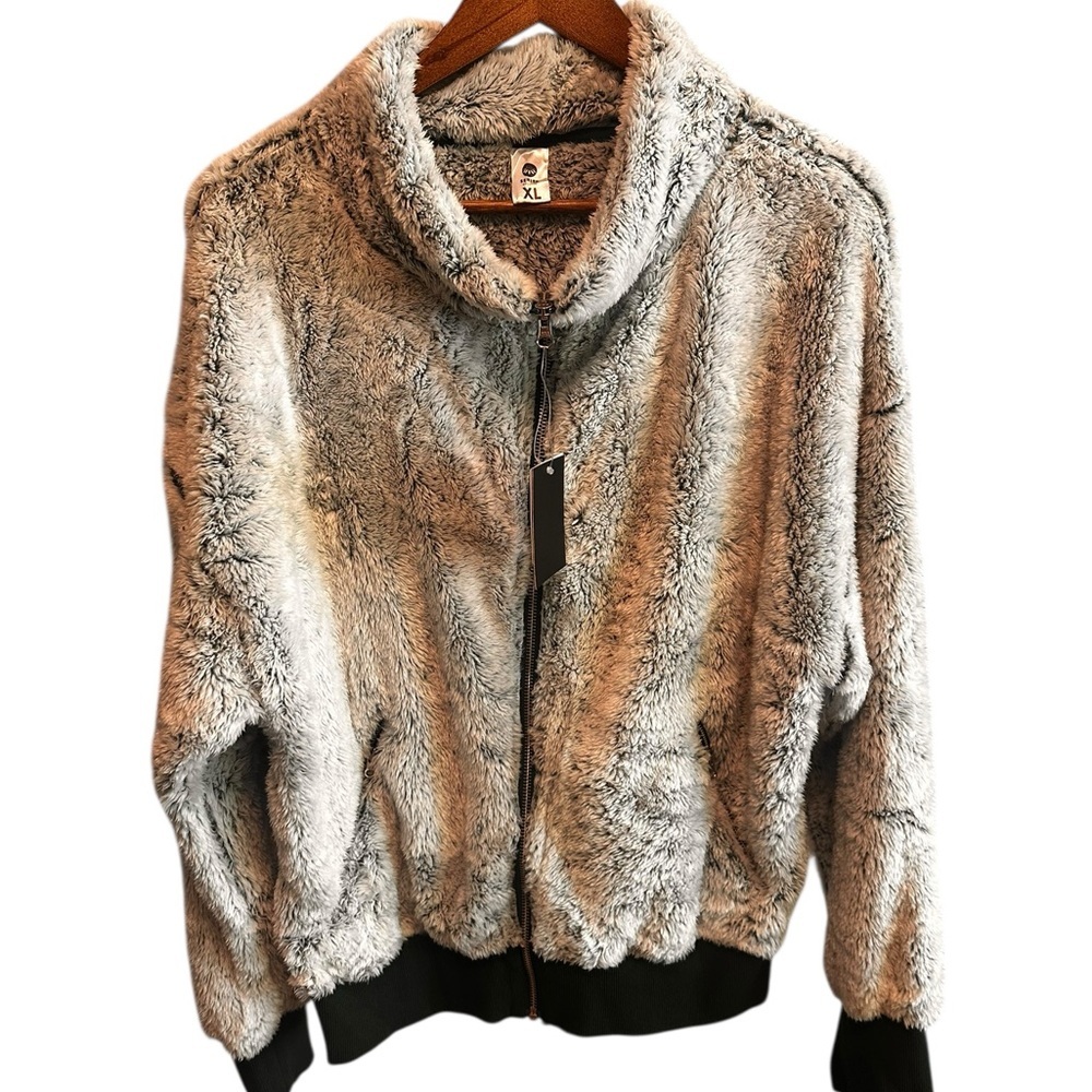 NWT Senita Athletics Dark Green Teddy Jacket w Sherpa - Picture 4 of 7